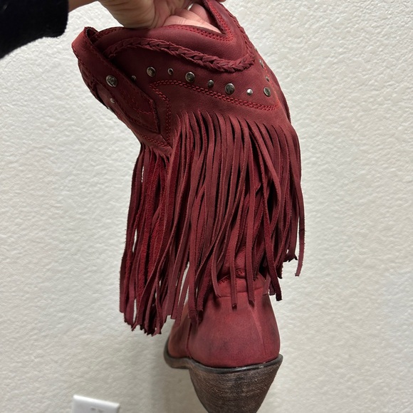 Red Corral Fringe Boots - Picture 3 of 4